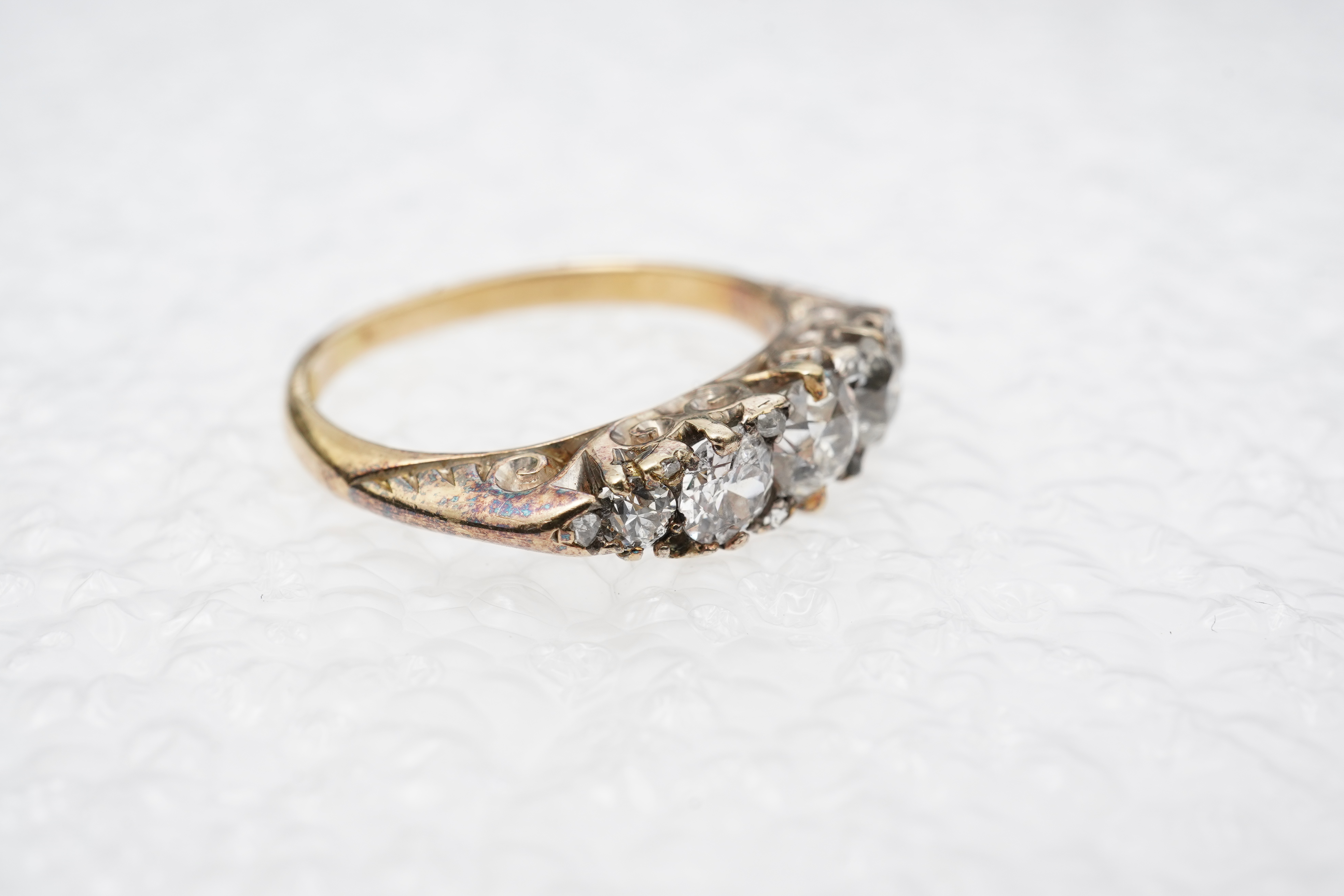 A five-stone diamond ring, late 19th century